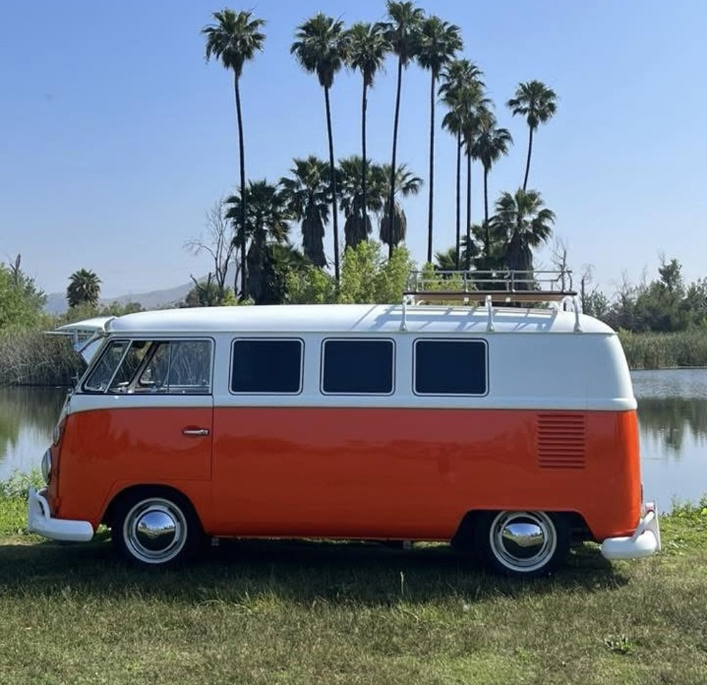 VW Panel Van by the river