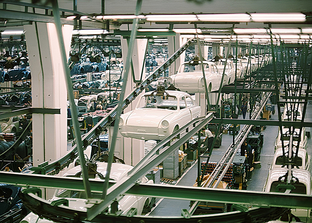 1966 model year Volkswagen Type 3 bodyshells at the Wolfsburg plant